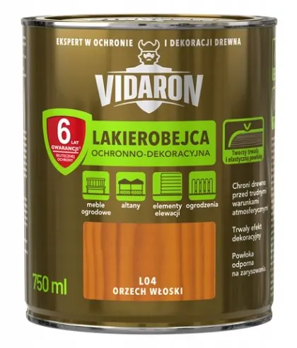 VIDARON Lakierobejca ochronno-dekoracyjna orzech włoski L04 750ml
