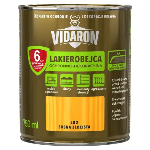VIDARON LAKIEROBEJCA DO DREWNA L02 SOSNA ZŁOCISTA 0,75L