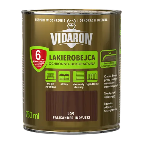 VIDARON LAKIEROBEJCA DO DREWNA L09 PALISANDER INDYJSKI 0,75L