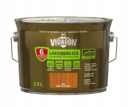 VIDARON Lakierobejca ochronno-dekoracyjna orzech włoski L04 2,5L