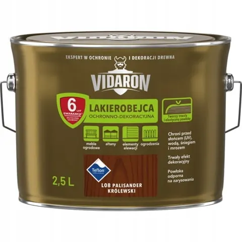 VIDARON LAKIEROBEJCA DO DREWNA L08 PALISANDER KRÓLEWSKI 2,5L