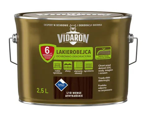 VIDARON LAKIEROBEJCA DO DREWNA L10 WENGE AFRYKAŃSKIE 2,5L