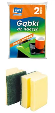 RAVI Gąbki do naczyń profilowane 2 szt.