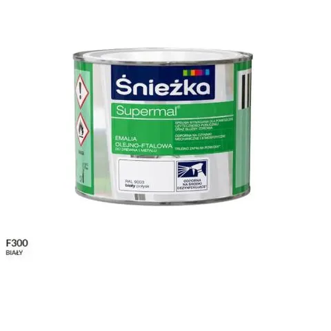 ŚNIEŻKA SUPERMAL Emalia olejno-ftalowa biały połysk RAL9003 0,2L