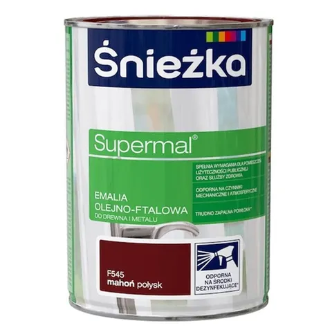 ŚNIEŻKA SUPERMAL Emalia olejno-ftalowa mahoń połysk F545 0,8L