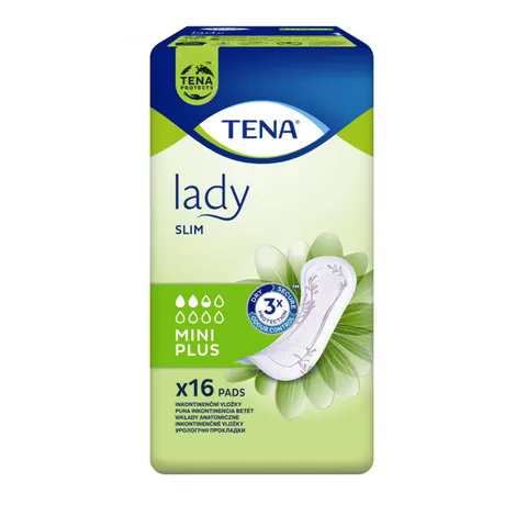 TENA LADY SLIM ULTRA MINI PLUS, wkładki anatomiczne, 16 szt.