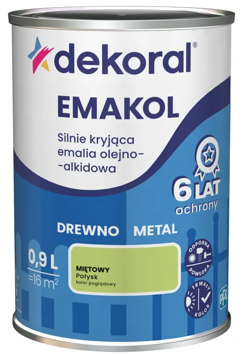 DEKORAL Emalia EMAKOL Strong miętowy połysk 0,9 L