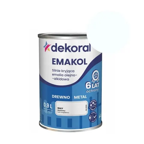 DEKORAL Emalia EMAKOL Strong biały matowy 0,9 L