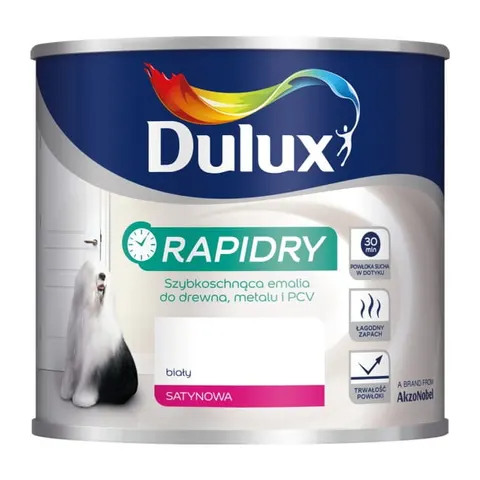 Emalia do drewna i metalu Dulux Rapidry biała satyna 1L