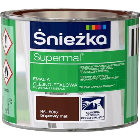 Śnieżka Supermal Emalia 0,2l Brązowy Mat RAL 8016