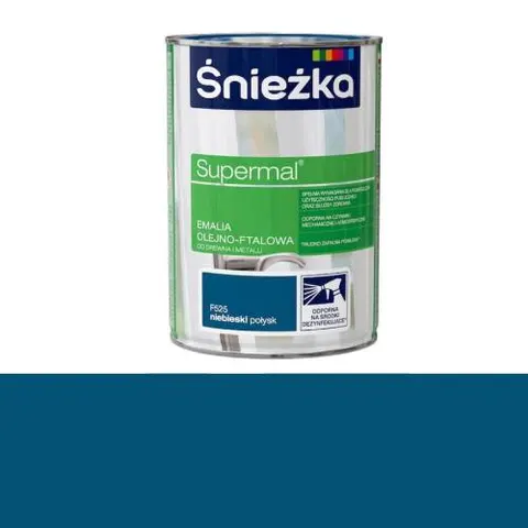 ŚNIEŻKA SUPERMAL Emalia olejno-ftalowa niebieski połysk F525 0,8L