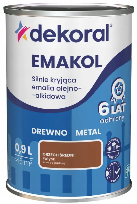 DEKORAL Emalia EMAKOL Strong orzech średni 0,9L