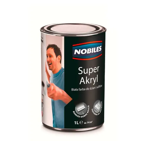 NOBILES Super akryl farba akrylowa biała 1L