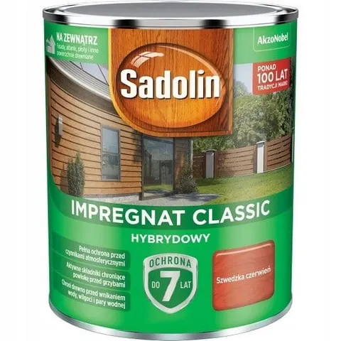 Sadolin Impregnat Classic Hybrydowy Szwedzka Czerwień 4,5L