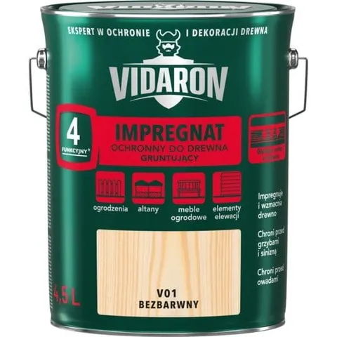 VIDARON Impregnat gruntujący bezbarwny V01 4,5L