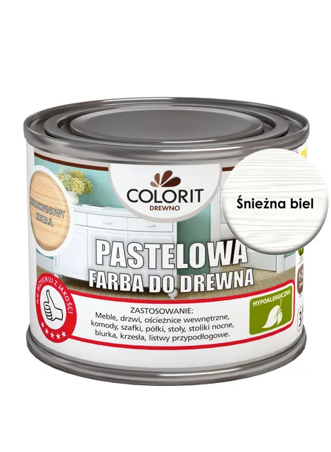 Colorit Pastelowa Farba Do Drewna Śnieżna Biel 375Ml