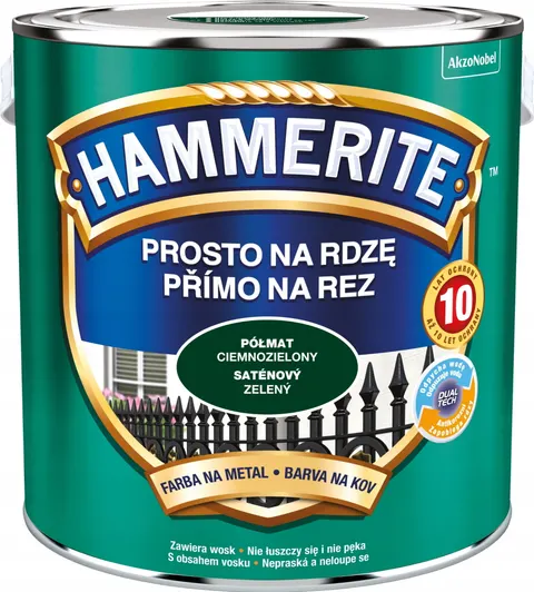 HAMMERITE Farba na rdzę Półmat Ciemnozielony 2,5L
