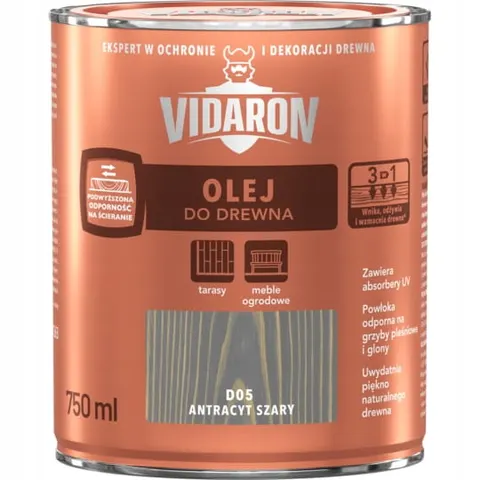 VIDARON Olej do Drewna antracyt szary D05 0,75L