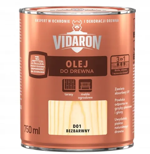 VIDARON Olej do Drewna bezbarwny D01 0,75L