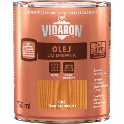 VIDARON Olej do Drewna Teak Naturalny D02 0,75L
