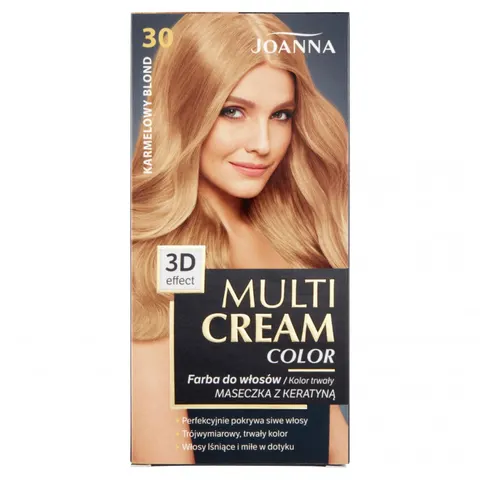 JOANNA MULTI CREAM COLOR Farba do włosów 30 KARMELOWY BLOND