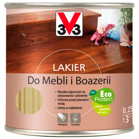 V33 Lakier Do Mebli i Boazerii Bezbarwny Połysk 1L