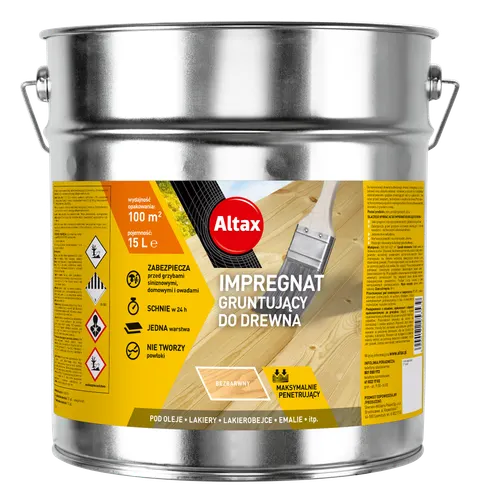Altax Impregnat Gruntujący do Drewna Bezbarwny 15L