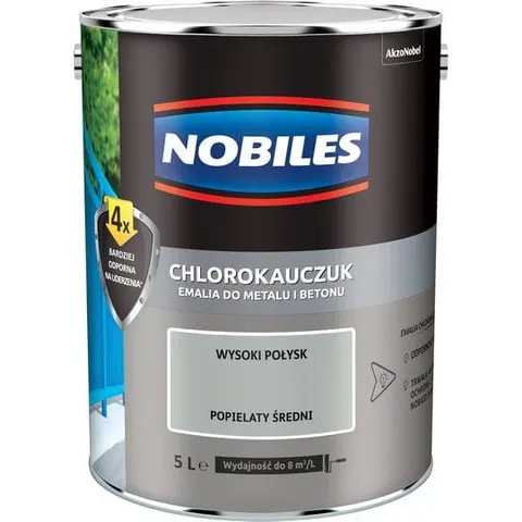 Nobiles Emalia Chlorokauczuk Popielaty 5L