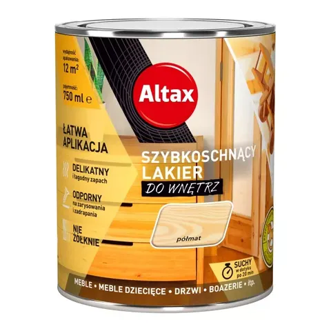 Altax Szybkoschnący Lakier Do Wnętrz Półmat 0,75L