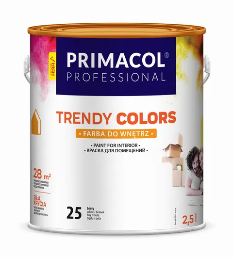 PRIMACOL Farba akrylowa TRENDY COLORS 2,5L biała