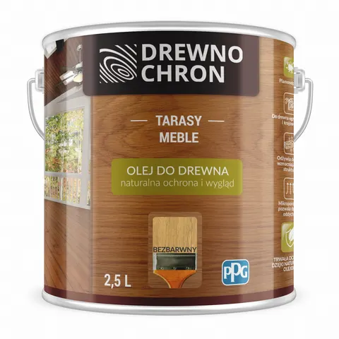 Drewnochron Olej do drewna Bezbarwny 2,5L