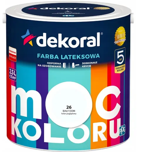 Dekoral Farba MOC KOLORU 2,5l Biały Dom