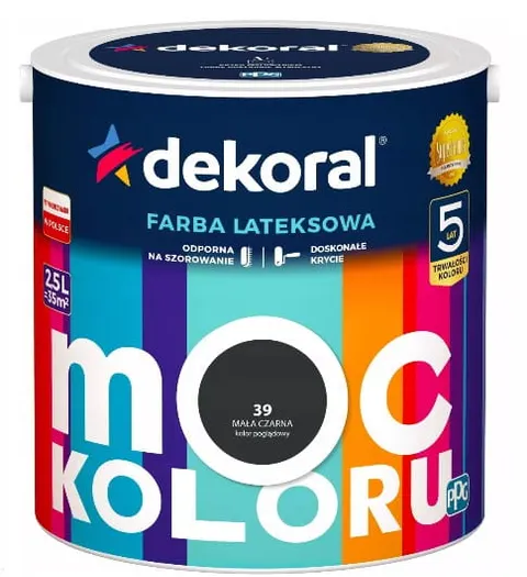 Dekoral Farba MOC KOLORU 2,5l mała czarna