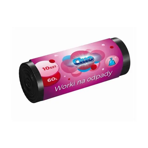 CLUO Worki na śmieci CZARNE 60 l, 10 szt