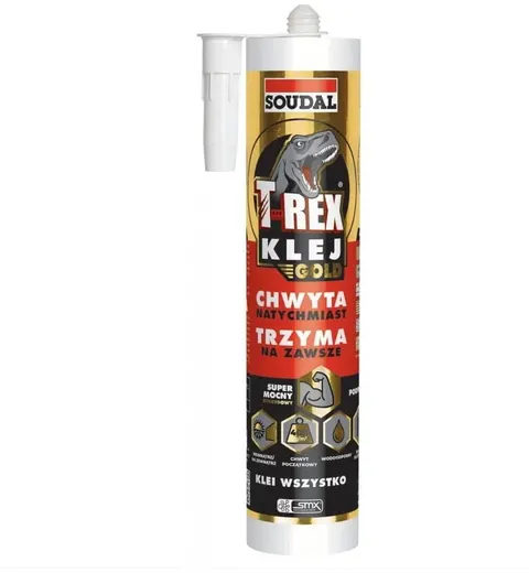 Klej montażowy hybrydowy SOUDAL T-REX Gold Strong biały 290 ml