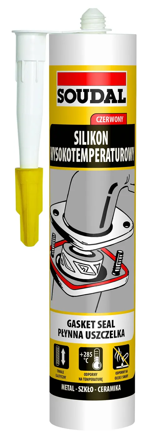 SOUDAL Silikon wysokotemperaturowy czerwony 280ml