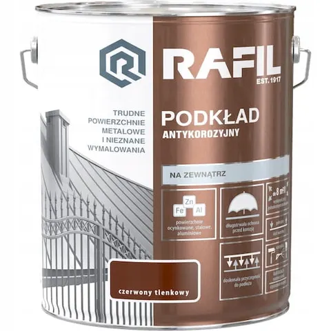 Rafil Podkład Antykorozyjny Czerwony Tlenkowy 5L