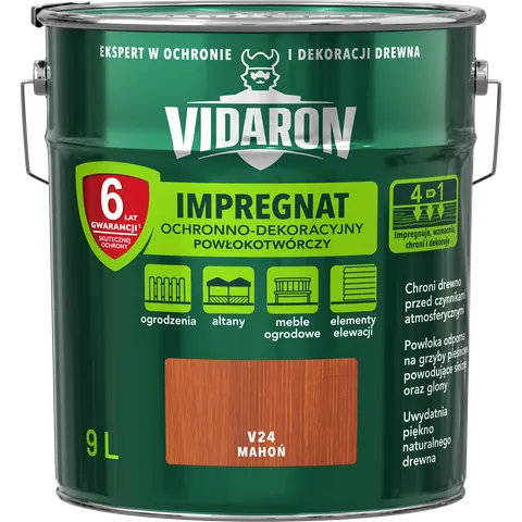VIDARON Impregnat ochronny powłokotwórczy V24 mahoń 9L