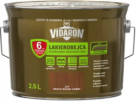 VIDARON Lakierobejca do drewna L21 orzech włoski ciemny 2,5L