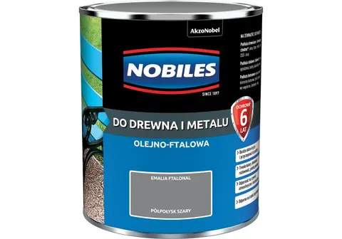 Farba alkidowa ftalowa Nobiles szary półpołysk 0,7L