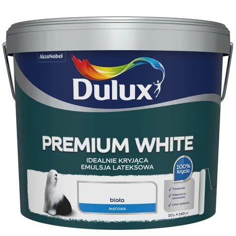 DULUX Farba lateksowa Premium White 10L