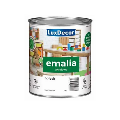 LUXDECOR Emalia akrylowa biały kryształ 0,75L POŁYSK