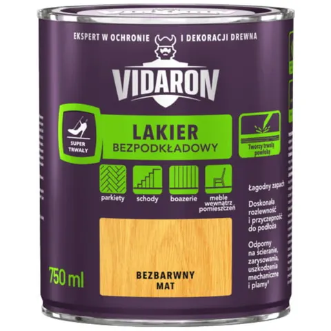 VIDARON Lakier Bezpodkładowy bezbarwny mat 0,75L