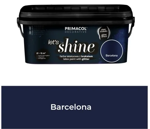 PRIMACOL DECORATIVE Farba Let's shine 2 l Barcelona - Farba z brokatem