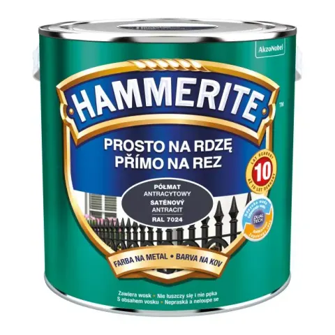 HAMMERITE Farba na rdzę Półmat Antracytowy 2,5L
