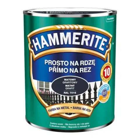 HAMMERITE Farba na rdzę Mat Grafitowy 2,5L