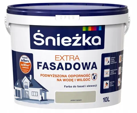 Farba Śnieżka Extra Fasadowa JASNY SZARY 10L