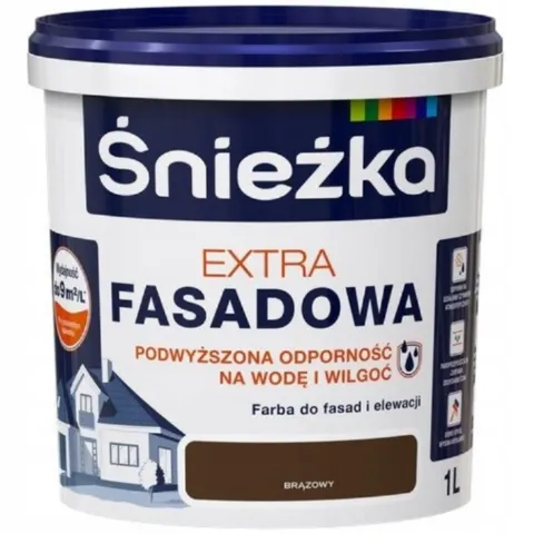 ŚNIEŻKA Farba elewacyjna Extra Fasadowa brązowa 1L