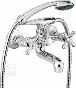 DEANTE Bateria wannowa ścienna z zestawem prysznicowym SYMETRIO chrom BOS_011D *
