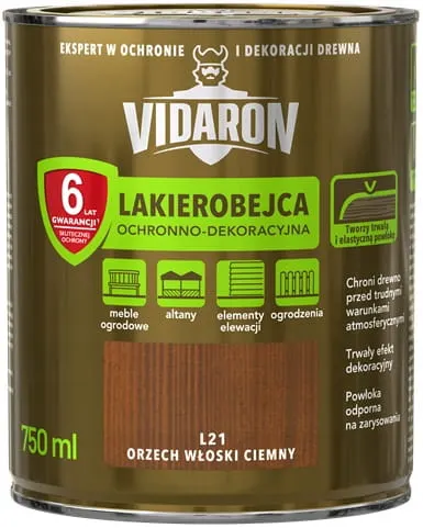 VIDARON Lakierobejca Orzech Włoski Ciemny L21 0,75L